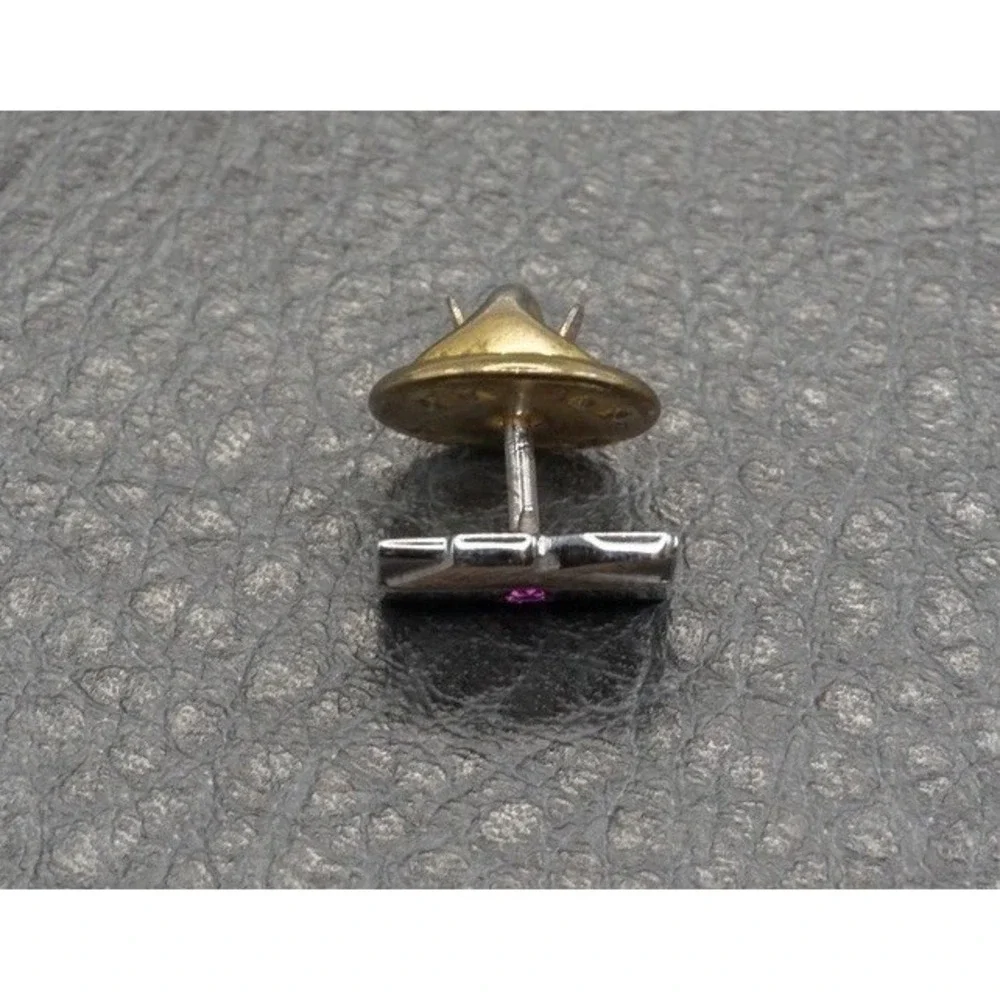 Vintage 1/5 10K Gold Fill Ruby Gemstone Kmart Employee Award Lapel Pin
